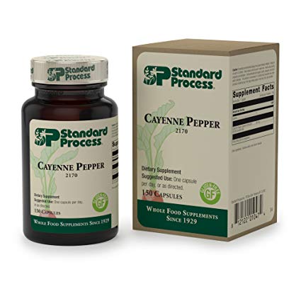 Standard Process - Cayenne Pepper - Healthy Gastric Digestion Supplement, Gluten Free and Vegetarian, Supports Circulatory Health, Provides Nutrients That Support Antioxidant Activity - 150 Capsules