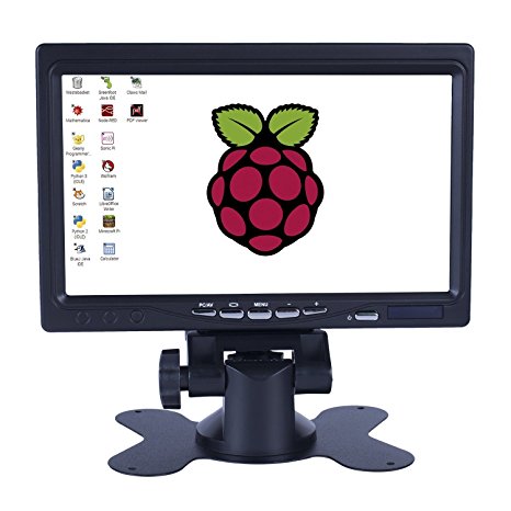 7" HD 1024x600 TFT LCD Screen Display AV/VGA/HDMI Monitor Built-in Speaker for CCTV Computer PC DVR Home Office Raspberry Pi 3, 2 1 Model B B  Kano