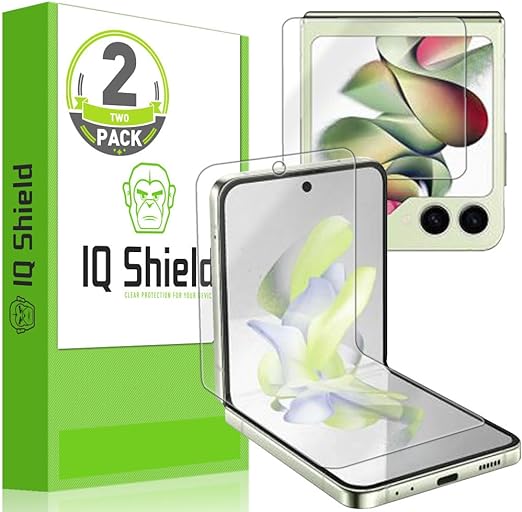 IQShield Screen Protector Compatible with Samsung Galaxy Z Flip 5 5G (2-Pack) Anti-Bubble Clear TPU Film