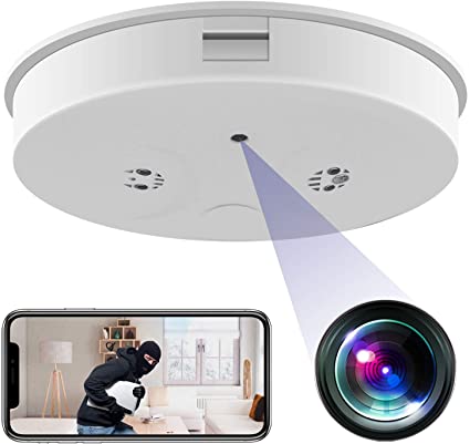 KAMRE WiFi Smoke Detector Camera, HD 1080P Wireless Mini Security Camera Night Vision Motion Detection Video Recorder Real-Time View Nanny Cam