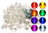 microtivity IL188 5mm Assorted Clear LED w Resistors 8 Colors Pack of 80