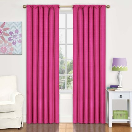 Eclipse Kids Kendall Blackout Thermal Curtain Panel,Raspberry,84-Inch