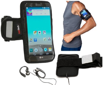 Navitech Black Running / Jogging / Cycling Water Resistant Sports Armband For The iPhone 6 4.7"