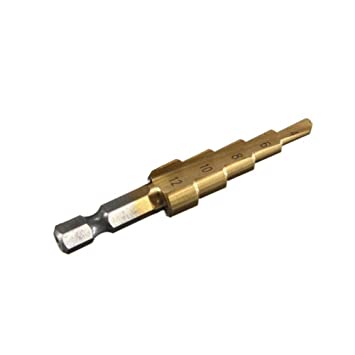 Chameleon® Titanium HSS 5-Step Cone Drill 4-12MM Hex Shank 1/4 Hole Cutter Drilling Tool Wood Metal Drill Bit Set
