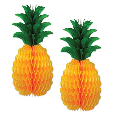 Beistle 55105-12 2-Pack Packaged Tissue Pineapples, 12-Inch