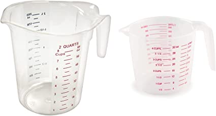 Winco PMCP-200 Measuring Cup, Polycarbonate, 2-Quart, Clear & Norpro 4-Cup Capacity Plastic Measuring Cup