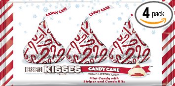 Hershey's Holiday Kisses, Candy Cane, 8-Ounce Bags (Pack of 4)