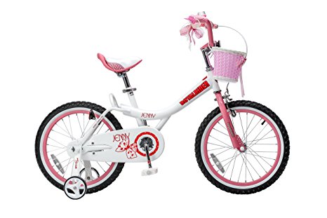 Royalbaby Jenny Princess Pink Girl's Bike with Training Wheels and Basket, Perfect Gift for Kids, 18 inch wheels