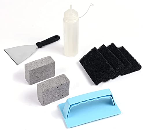 Flat Top Griddle Cleaning Kit 9 Piece, Grill Cleaning Kit Griddle Cleaner Tools