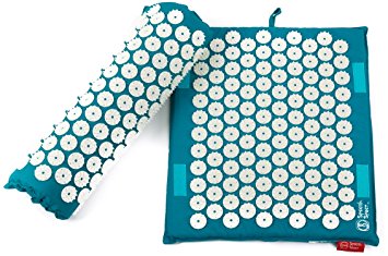 Blue Cotton Travel-Sized Acupressure Massage Mat with carry strap
