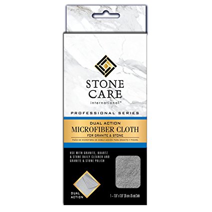 Stone Care International Grantie & Stone Dual Action Microfiber Cloth - Removes Dirt and Polishes Stone