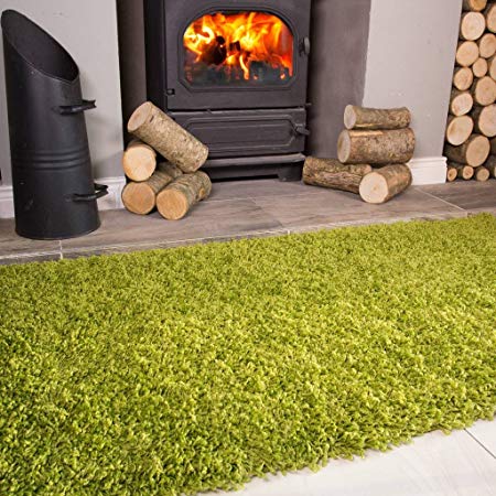 The Rug House Ontario Fern Green Fireside Fireplace Mantelpiece Hearth Shaggy Shag Fluffy Living Room Area Rug