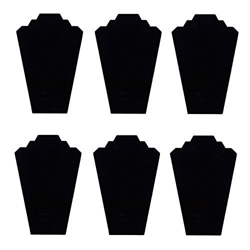 TWING Black Velvet Necklace Jewelry Display Organizer Stand 6pcs/pack, 12.5inches