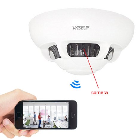 WiseupTM 8GB Wifi Network Hidden Camera Smoke Detector Wireless Security Camera Video Recorder for IOS iPhone iPad Remote View