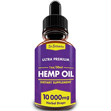 BIODENS Hemp Oil Drops, 10 000 mg, Natural CO2 Extracted, 100% Organic, Pain, Stress, Anxiety Relief, Reduce Insomnia, Vegan Friendly, Zero CBD, Zero THC