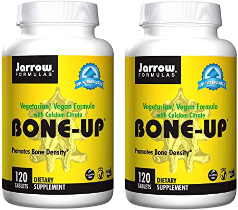 Jarrow Bone-Up Vegetarian/Vegan Formula with Calcium Citrate Promotes Bone Density (120 Tablets) Pack of 2