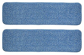 Nine Forty - 2 Microfiber Mop Pads - Wet or Dry Floor Dust Mop Pad Refill for Industrial / Commercial Strength Mop Kits with Velcro Frame - Machine Washable (18 Inches)
