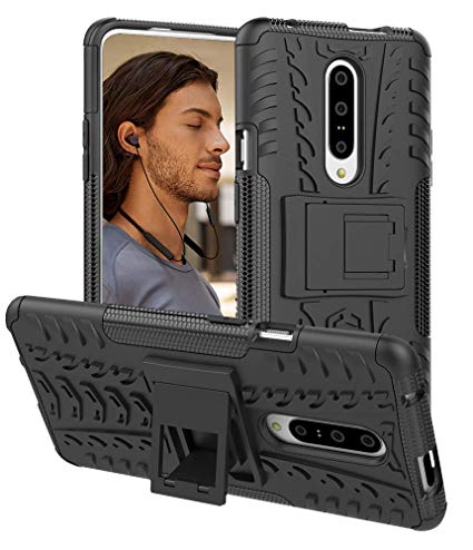 Oneplus 7 Pro Case, Androgate [Armor Series] Hybrid Heavy Duty Combo Phone Case Cover with Kickstand for OnePlus 7 Pro (2019), Black