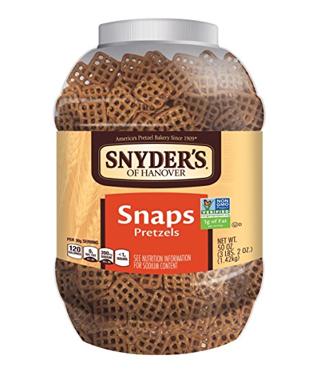 Snyder's of Hanover Pretzel Snaps Canister, 50 Ounce