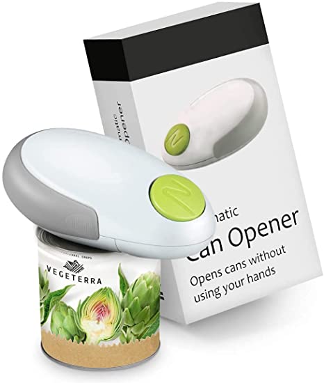 Electric Can Opener, Safety Can Opener Smooth Edge, No Sharp Edge, A button to Open Your Cans, Food-Safe, Battery Operated, Mini Can Opener Electric Kitchen for Housewives, Seniors, Arthritics