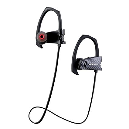 BDQFEI(TM) Bluetooth 4.1 Headset Wireless sports stereo headphone with MIC IPX5 sweatproof noise cancelling neckband earphone black