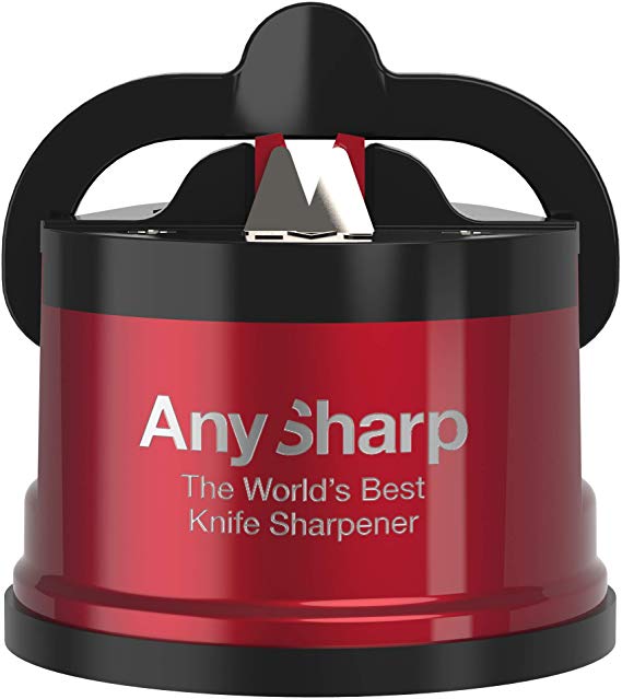 AnySharp ASKSPROMRED Knife Sharpener, Metallic Red