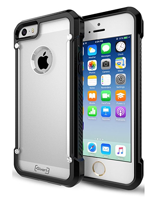 iPhone 5 / 5S / 5SE Case, Sivart Apple Case Shock-Absorption Bumper Anti Scratch Clear Back Ultra Thin Phone Case for iPhone 5S 4 Inch (Black)