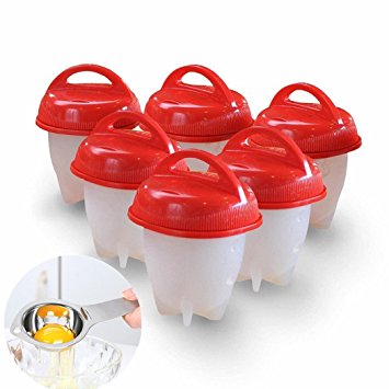 chiyan Egg Cooker Hard Boiled without the Shell.Non Stick Silicone.Bpa Free,6 Cups 6 1 Separator,AS Seen on TV, 8.x5.5x3.7, 0