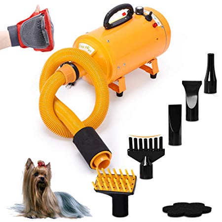 Free Paws Pet Dryer Dog Cat Hair Dryer Blower Professional, Grooming Professional 4HP Dog Dryer with Heating, for Large Small Pets Dogs Cats, Variable Speed