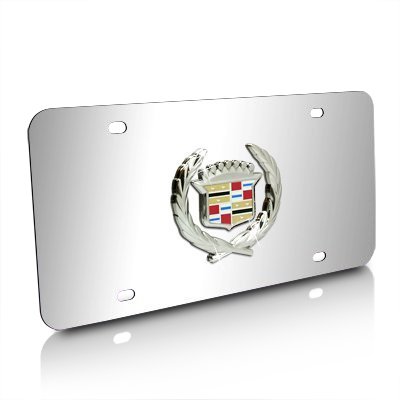 Cadillac Classic Logo Chrome Stainless Steel License Plate
