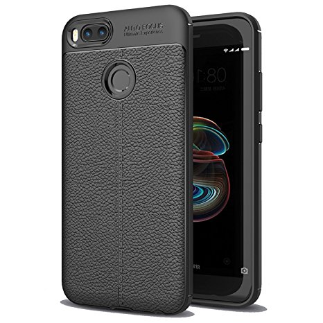 Xiaomi Mi 5X Case, Ranyi [Full Body Leather Cover] [Anti-Slip] [Shock Absorption] Luxury Lightweight & Slim 360 Protective Leather Texture Case Cover for Xiaomi Mi 5X / Mi A1 (2017), black