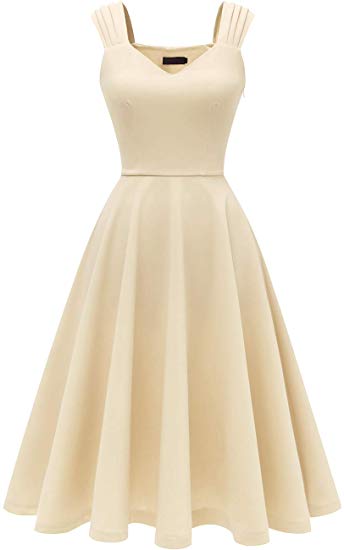 DRESSTELLS Women's Bridesmaid Vintage Tea Dress V-Neck Prom Party Swing Cocktail Dress