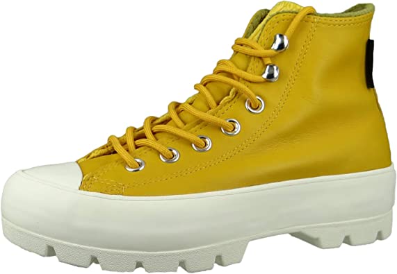 Converse Winter Lugged Hi Gore-TEX Chuck Taylor Womens Boots, Gold Dart/Olive Flak/Egret, 7 US