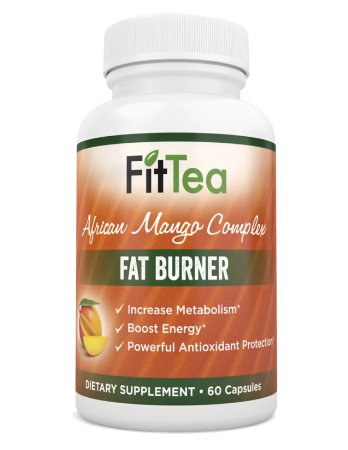 Fit Tea Fat Burner - African Mango Complex Natural Weight Loss Body Cleanse and Appetite Control Proven Weight Loss Formula