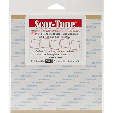 Scor-Pal Scor-Tape Sheets, 6 by 6-Inch, 5-Pack
