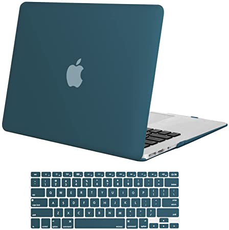 MOSISO Compatible with MacBook Air 13 inch Case Old Version 2010-2017 Release (Models: A1466 & A1369), Plastic Hard Shell Case & Keyboard Cover Skin, Deep Teal