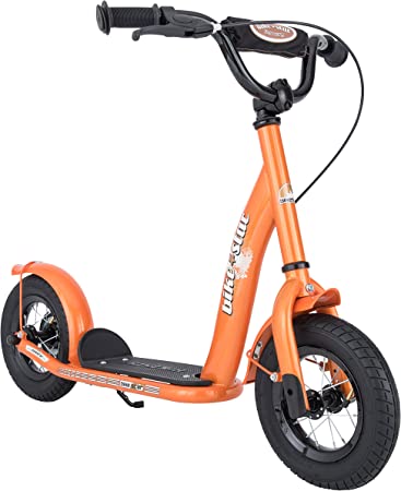 BIKESTAR Kick Scooter with Brakes, Mudguard and air Tires for Kids 5 Year Old | Classic Edition with Alloy Wheels 10 Inch | Orange