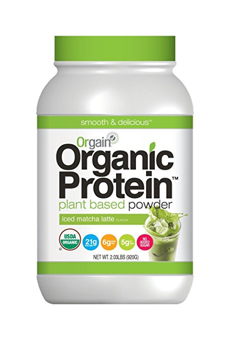 Orgain Organic Protein Powder, Iced Matcha Latte, 2.03 Pound