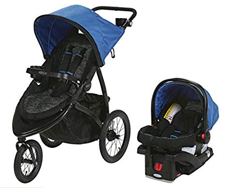 Graco Roadmaster Compact Fold Jogger Travel System Infant Baby Stroller, Blakley