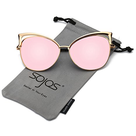 SojoS Fashion Cat Eye Style Metal Frame Women Sunglasses Lady Glasses SJ3163