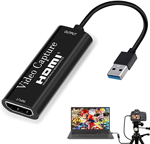 SFABF Capture Card, USB 3.0 4K HDMI Video Capture Card Device for Gaming, Streaming, Teaching, Video Conference or Live Broadcasting, Compatible with Windows 7 8 10 Linux YouTube OBS Twitch