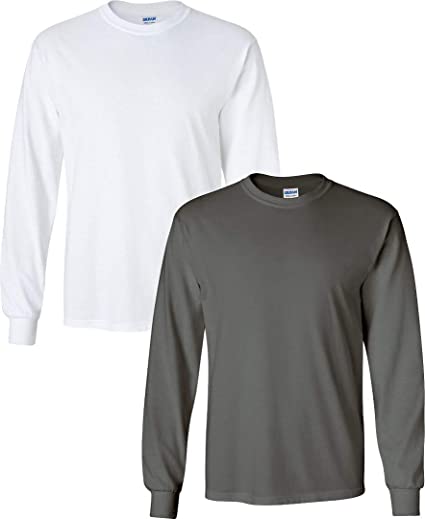 Gildan Men's Ultra Cotton Long Sleeve T-Shirt, Style G2400, 2-Pack