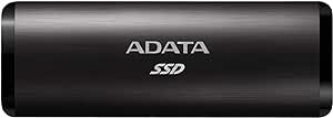 ADATA SE760 512GB SuperSpeed USB 3.2 Gen 2 USB-C Up to 1000 MB/s External Portable SSD Black (ASE760-512GU32G2-CBK)