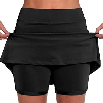 Skorts for Woman High Wasited Athletic Skirt with Shorts Underneath Plus Size Sports Pants Tennis Golf Workout Skirts