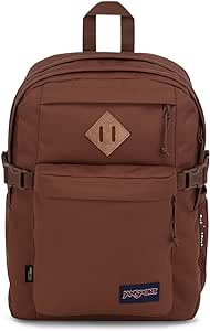 JanSport Main Campus FX Backpack - Travel, or Work Bag w 15-Inch Laptop Pack with Leather Trims, Basic Brown