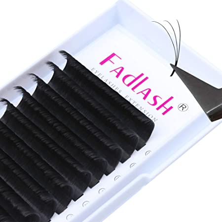 Eyelash Extension D Curl 0.07 15-20mm Mixed Tray Easy Fan Lashes 2D-10D Volume Lashes Extension Self Fanning Lashes by FADLASH (0.07-D, 15-20mm Mix)