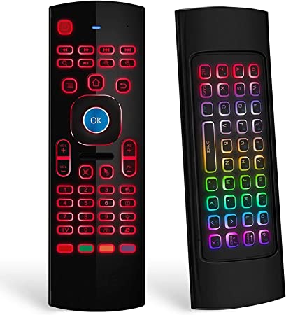 RGB Backlit MX3 Pro Air Mouse Remote Control for Windows PC Laptop Android tv Box,Mini Wireless Keyboard.IR Learning for Android TV Box, PC, Ps4,Projector, HTPC etc. …