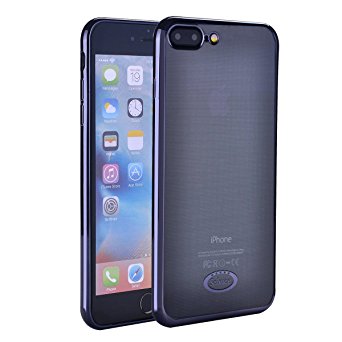 iPhone 7 plus Case,Selnice Soft Slim Fit Flexible Clear Transparent [Electroplating Frame] Premium TPU Case for Apple iPhone 7 plus (Black)