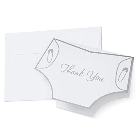 Wilton 1008-1478 Diaper Shape Thank You Cards for Wedding, 20-Pack- Discontinued By Manufacturer