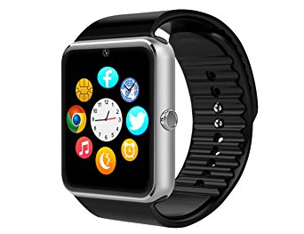 Smart Watch,Luluking YG8 Sweatproof Smart Watch Phone for Android Samsung S5 S6 Note 4 5 7 HTC Sony LG and iPhone 5 5S 6 6 Plus 7 Smartphones(Silver & Black)